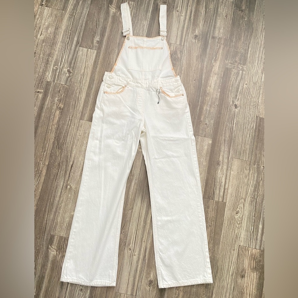 Zara White Denim Overall